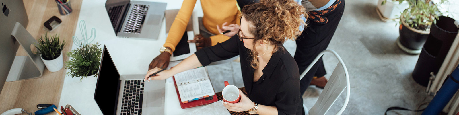 employees discussing a project